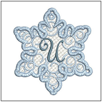 Snowflake Free Standing Lace ABCs -  U - Fits a 4x4" Hoop, Machine Embroidery Pattern,