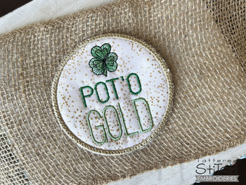Pot'O Gold Coaster  - Embroidery Designs