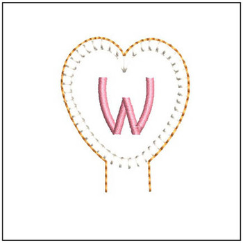 Heart Pencil Topper ABCs - W - Embroidery Designs & Patterns