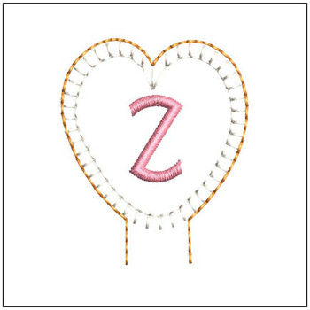 Heart Pencil Topper ABCs - Z- Embroidery Designs & Patterns