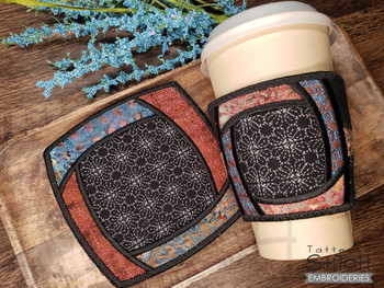 Scrappy Coaster & Coffee Cup Cozy Set  - Embroidery Designs