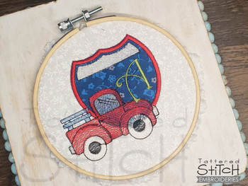 Truck ABCs - O- Fits a 4x4" Hoop, Machine Embroidery Pattern,