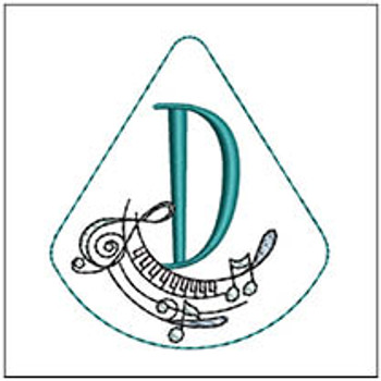 Musical Pic ABCs Charm- D- Fits a 4x4" Hoop, Machine Embroidery Pattern,