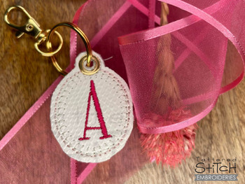 Oval ABCs Charm - F - Fits a 4x4" Hoop, Machine Embroidery Pattern,