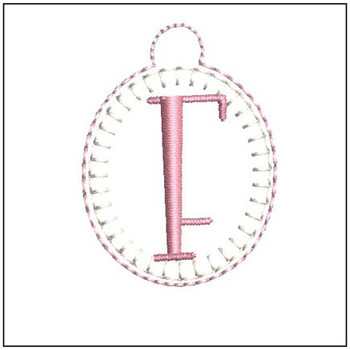 Oval ABCs Charm - F - Fits a 4x4" Hoop, Machine Embroidery Pattern, 