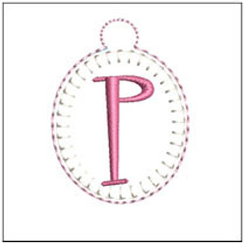 Oval ABCs Charm -P- Fits a 4x4" Hoop, Machine Embroidery Pattern, 