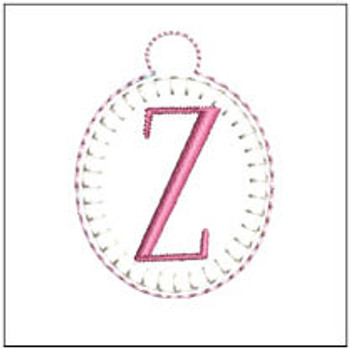 Oval ABCs Charm -Z- Fits a 4x4" Hoop, Machine Embroidery Pattern,