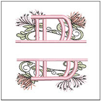 Floral Split Monogram ABCS - B - Fits a 4x4" Hoop, Machine Embroidery Pattern, 