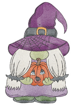 Gnome in Stocking - Fits a 4x4 & 5x7 & 6x10 Hoop - Instant Downloadable  Machine Embroidery - Light Fill Stitch