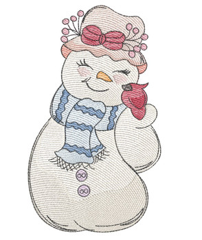 Cardinal Snowman - Embroidery Designs & Patterns