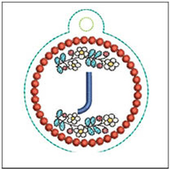 Dutch Ornament ABCs -J- Fits a 4x4" Hoop, Machine Embroidery Pattern, 