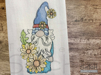 Peppermint Gnome - Fits a 4x4 & 5x7 & 6x10 Hoop - Instant Downloadable  Machine Embroidery - Light Fill Stitch