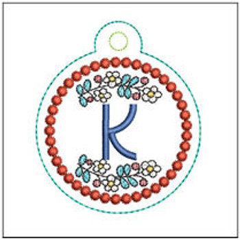 Dutch Ornament ABCs -K- Fits a 4x4" Hoop, Machine Embroidery Pattern, 