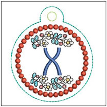 Dutch Ornament ABCs - X- Fits a 4x4" Hoop, Machine Embroidery Pattern,
