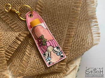 Girl Gnome Lip Balm Holder- Fits a 4x4" Hoop, Machine Embroidery Pattern,