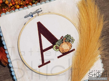 Vine Pumpkin - ABCs -B - Fits a 4x4" Hoop, Machine Embroidery Pattern, 