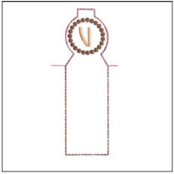 Lip Balm Holder ABCs - V- Fits a 4x4" Hoop, Machine Embroidery Pattern,