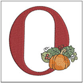 Vine Pumpkin - ABCs - O - Fits a 4x4" Hoop, Machine Embroidery Pattern, 