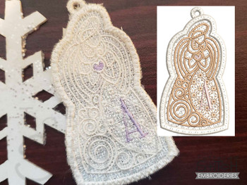 Angel ABCs Free-Standing Lace - F - Fits a 4x4" Hoop, Machine Embroidery Pattern,