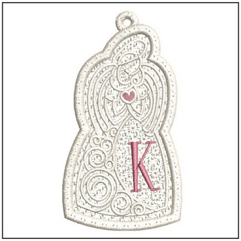 Angel ABCs Free-Standing Lace - K - Fits a 4x4" Hoop, Machine Embroidery Pattern,