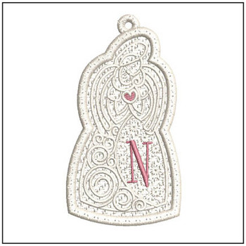 Angel ABCs Free-Standing Lace - N - Fits a 4x4" Hoop, Machine Embroidery Pattern,
