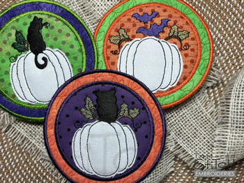 Bats Pumpkin Applique - Fits a Multiple Hoops, Machine Embroidery Pattern,