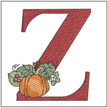 Vine Pumpkin - ABCs - Z - Fits a 4x4" Hoop, Machine Embroidery Pattern,