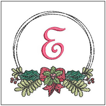 Evergreen Swag ABCs - E - Fits a 4x4" Hoop, Machine Embroidery Pattern,