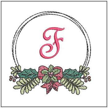 Evergreen Swag ABCs - F - Fits a 4x4" Hoop, Machine Embroidery Pattern,