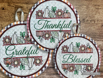 Grateful Fall Hot Pad - Embroidery Designs