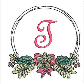 Evergreen Swag ABCs -T - Fits a 4x4" Hoop, Machine Embroidery Pattern,