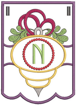 Ornament Bunting Alphabet Letter N - Embroidery Designs