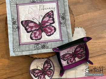 February Butterfly of the Month - Agathina Emperor Quilt Block- Embroidery Designs & Patterns