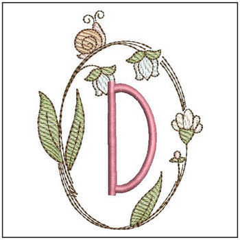 Spring Wreath ABCs - D - Embroidery Designs & Patterns