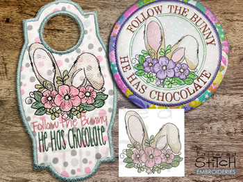 Follow the Bunny Door Hanger - Embroidery Designs