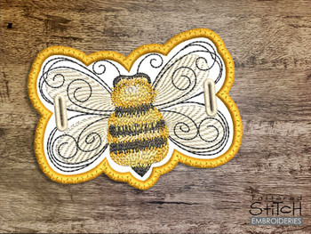 Fuzzy Butt Bee Hair Bun Bling - Embroidery Designs