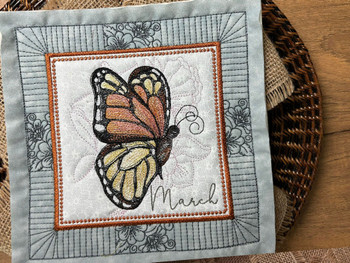 Butterfly of the Month - Monarch Quilt Block - Embroidery Designs & Patterns