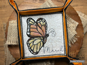 Butterfly of the Month - Monarch Tray - Embroidery Designs & Patterns