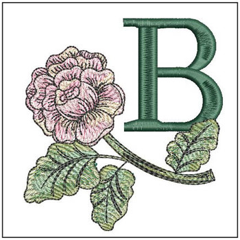 Pink Rose ABCs - B - Embroidery Designs & Patterns