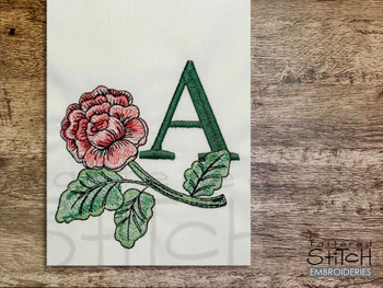 Pink Rose ABCs - H - Embroidery Designs & Patterns