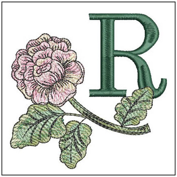 Pink Rose ABCs - R- Embroidery Designs & Patterns