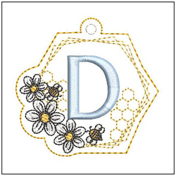 Honeycomb Charm ABCs - D - Embroidery Designs & Patterns