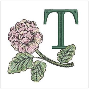 Pink Rose ABCs - T- Embroidery Designs & Patterns