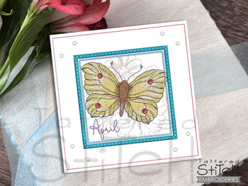 April Butterfly of the Month - Brimstone Tray - Embroidery Designs & Patterns