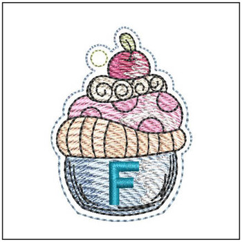 Cupcake Charm ABCs -F - Embroidery Designs & Patterns