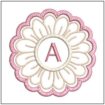 Daisy ABCs Coaster - A - Embroidery Designs & Patterns