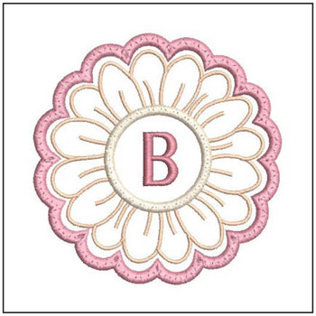 Daisy ABCs Coaster - B - Embroidery Designs & Patterns