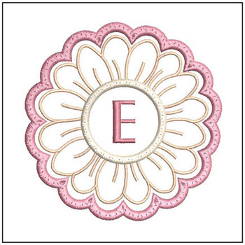 Daisy ABCs Coaster - E - Embroidery Designs & Patterns