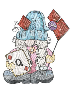 Girl Diamonds Gnome  - Embroidery Designs
