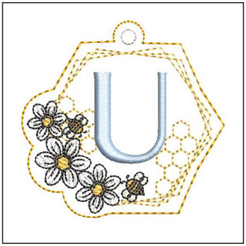 Honeycomb Charm ABCs - U - Embroidery Designs & Patterns